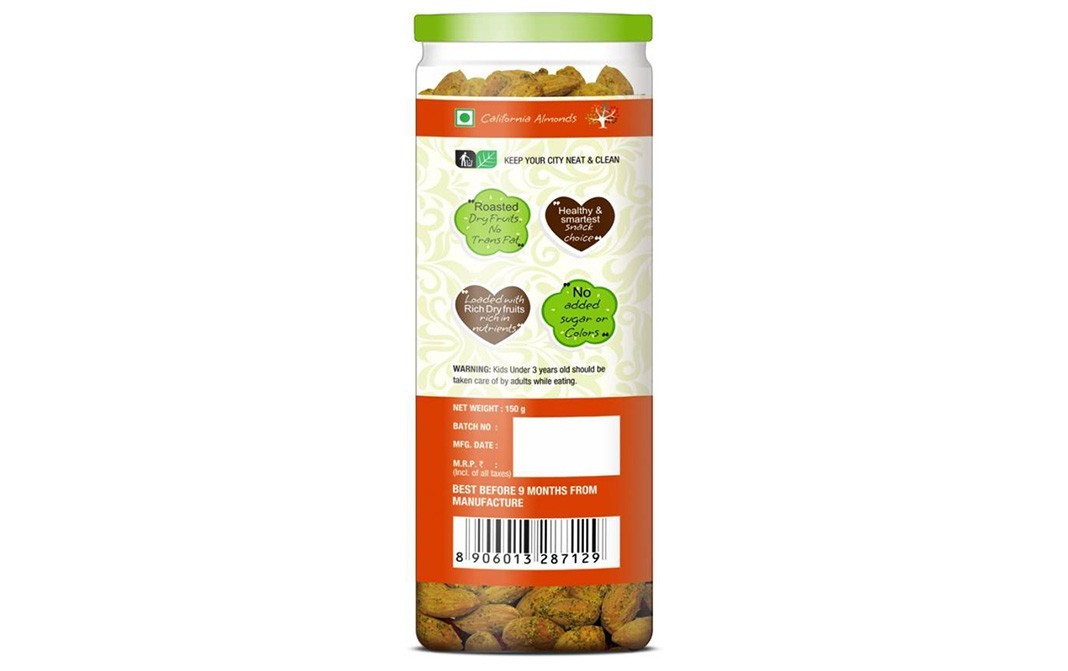 NourishVitals Lemon Pepper Flavored Almonds   Jar  150 grams